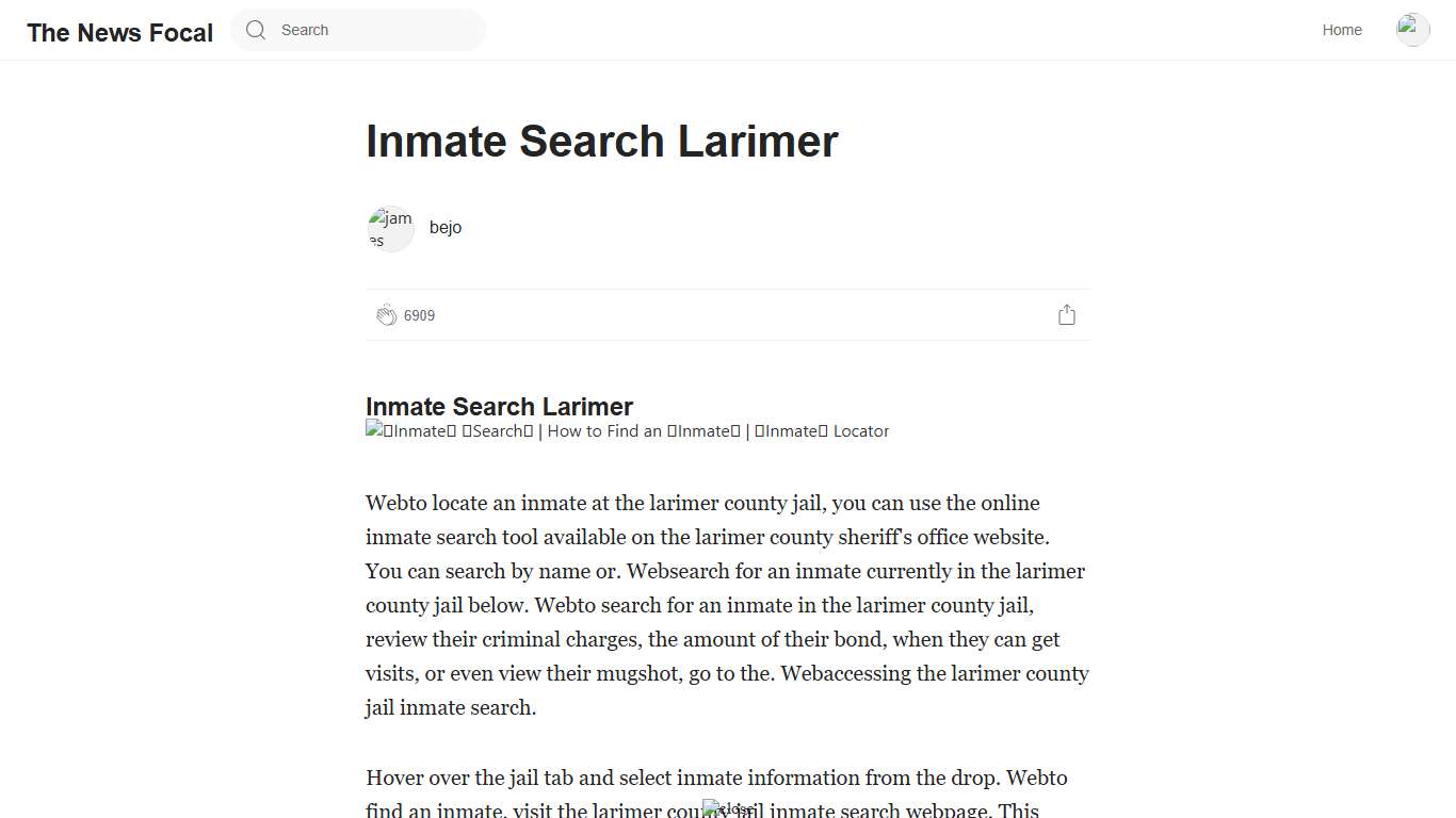 Inmate Search Larimer