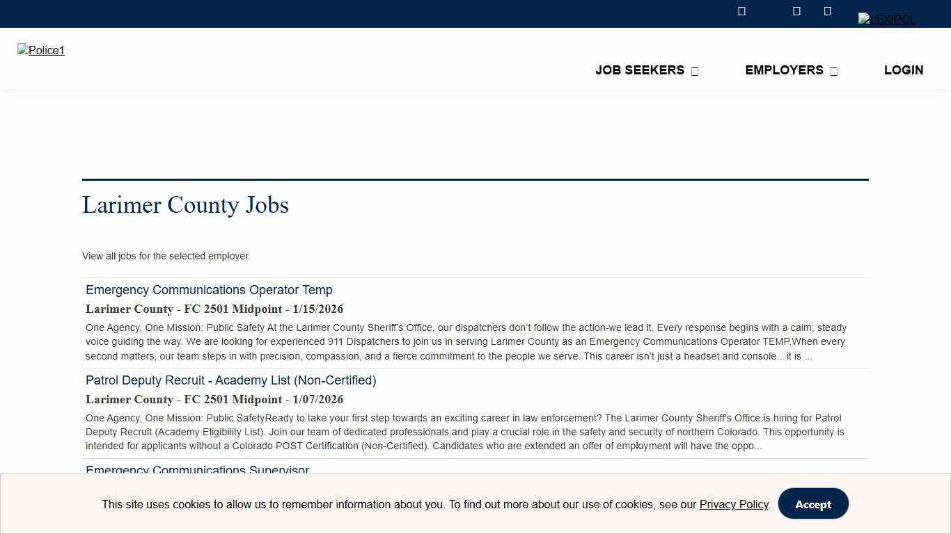 Larimer County Jobs | Police1 and Corrections1